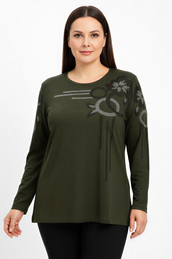 Edalı 211 Taşlı Penye Bluz  5010-3