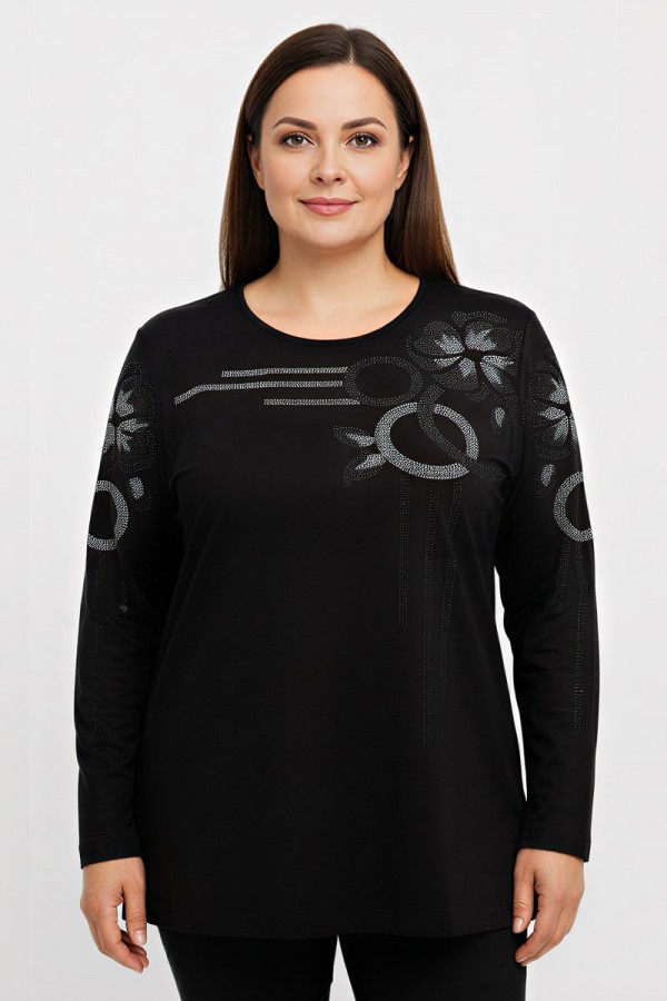 Edalı 211 Taşlı Penye Bluz  5010-1