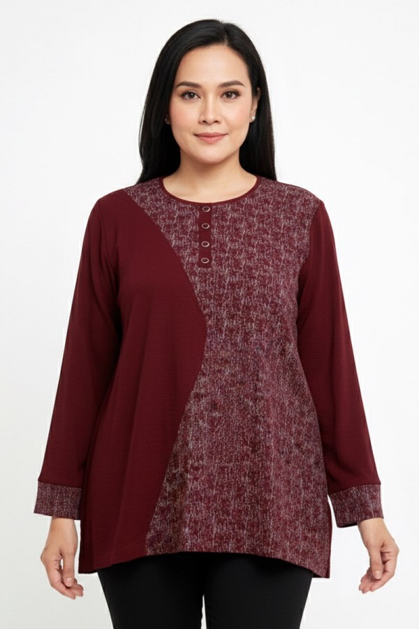 Edalı 205 Düğmeli Penye Bluz  5005-3