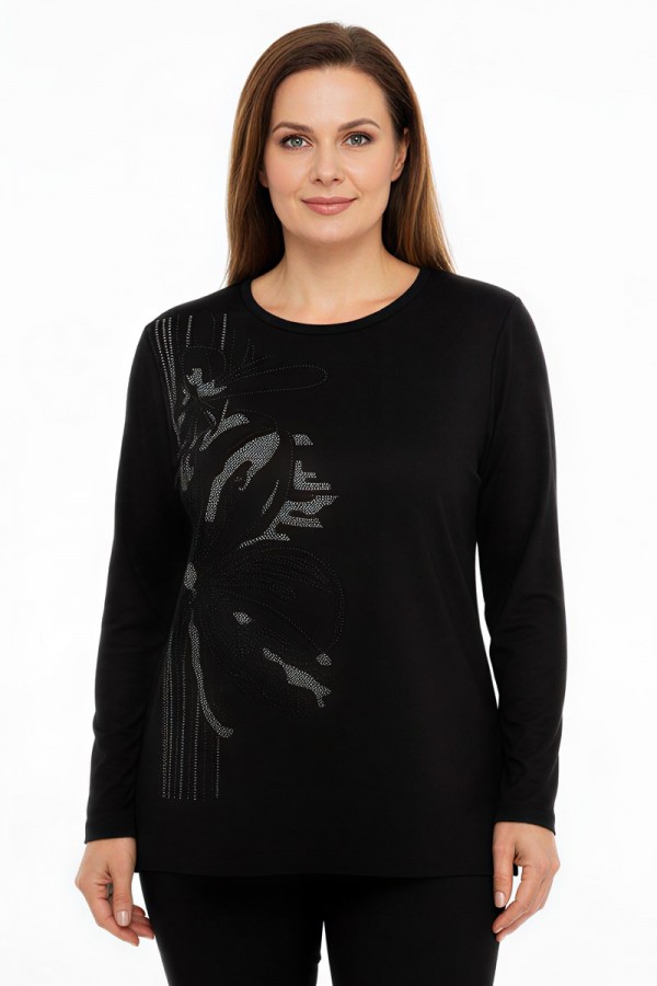 Edalı 207 Taşlı Penye Bluz  5000-1