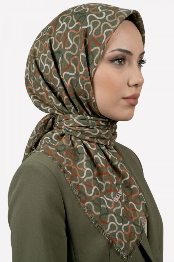 Desenli Flamlı Eşarp 6500-3