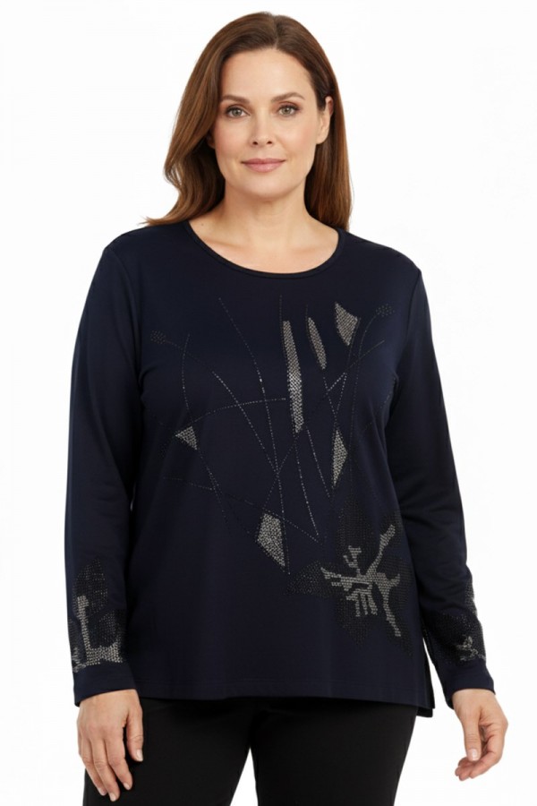 Edalı 150 Taşlı Penye Bluz  5003-1