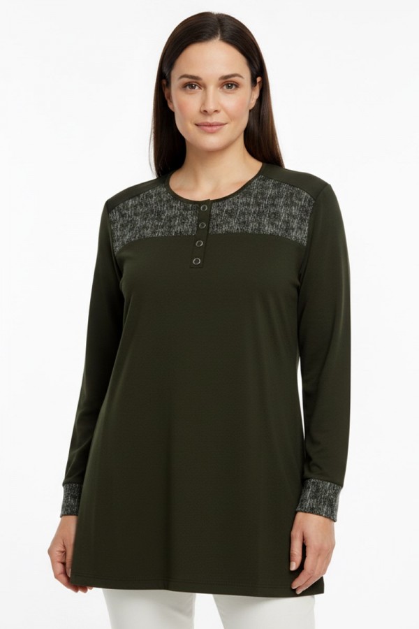 Edalı 204 Düğmeli Penye Bluz  5004-2