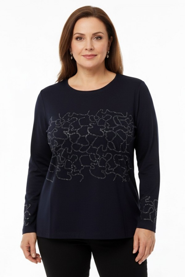 Edalı 209 Taşlı Penye Bluz  5006-7