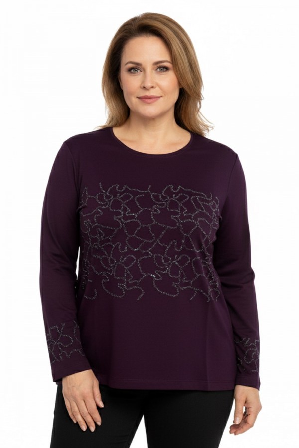 Edalı 209 Taşlı Penye Bluz  5006-6