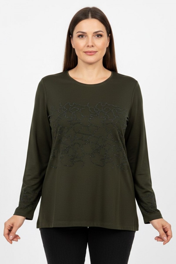 Edalı 209 Taşlı Penye Bluz  5006-5