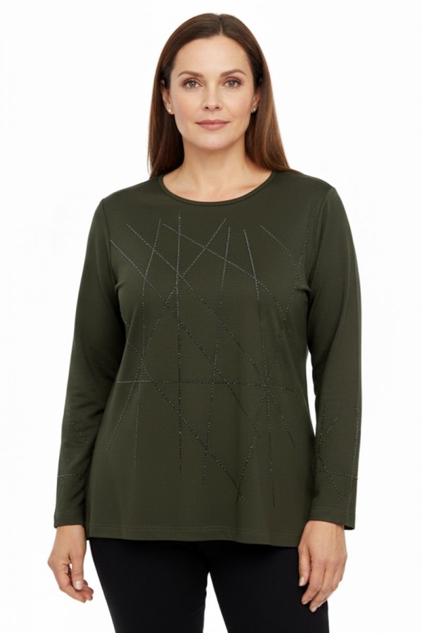 Edalı 208 Taşlı Penye Bluz  5007-5