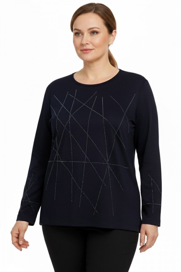 Edalı 208 Taşlı Penye Bluz  5007-6