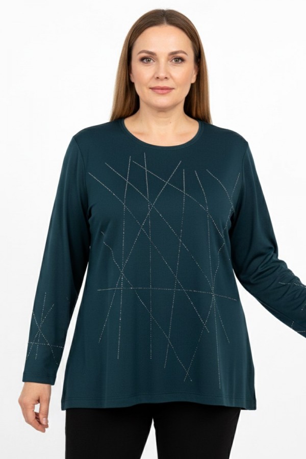 Edalı 208 Taşlı Penye Bluz  5007-3