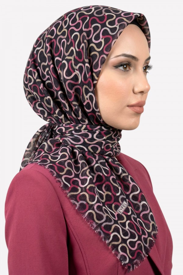 Desenli Flamlı Eşarp 6500-2