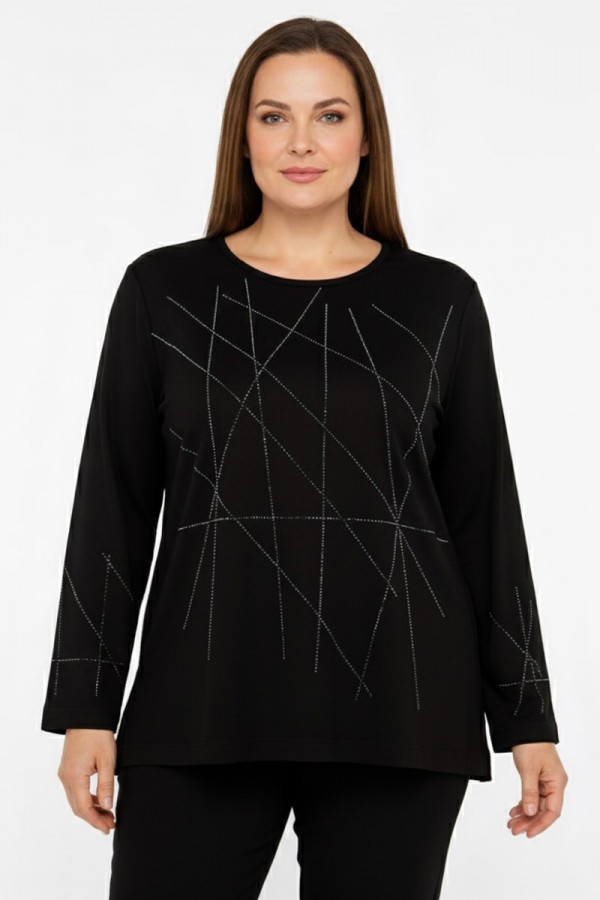 Edalı 208 Taşlı Penye Bluz  5007-1