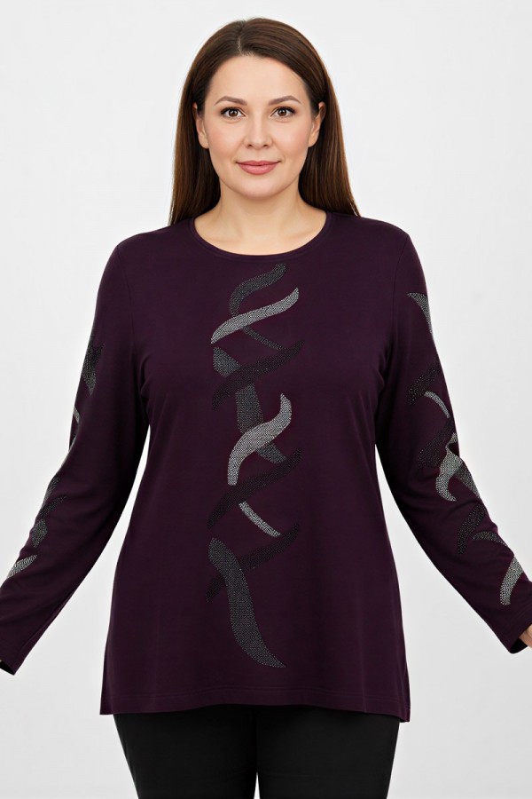 Edalı 137 Taşlı Penye Bluz  5009-5