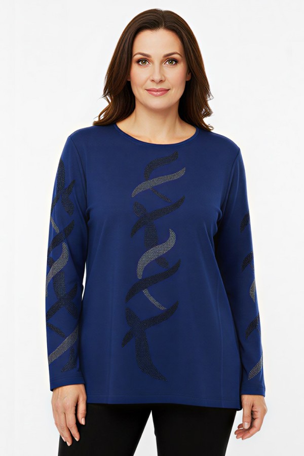 Edalı 137 Taşlı Penye Bluz  5009-4