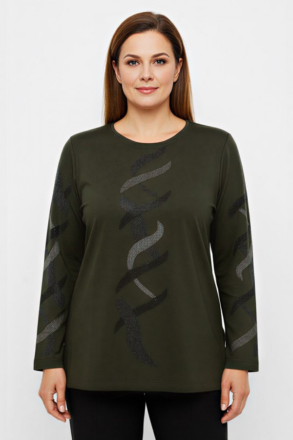 Edalı 137 Taşlı Penye Bluz  5009-3