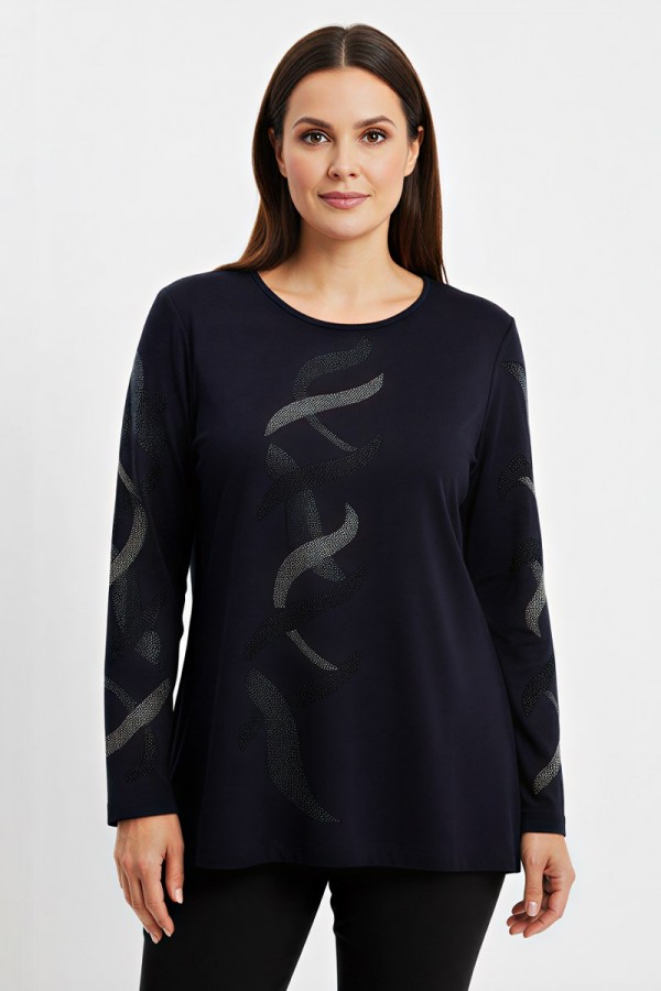 Edalı 137 Taşlı Penye Bluz  5009-2