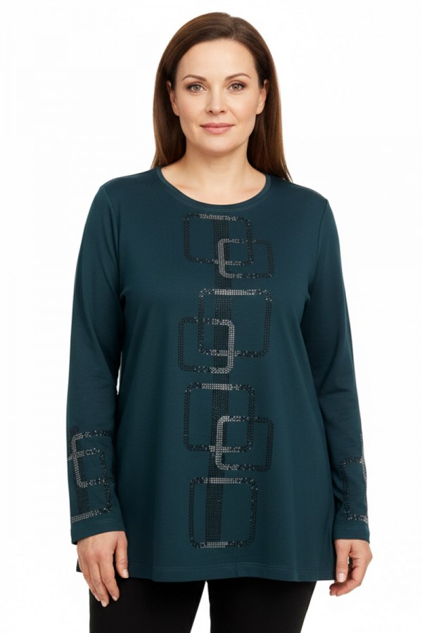 Edalı 151 Taşlı Penye Bluz  5014-2