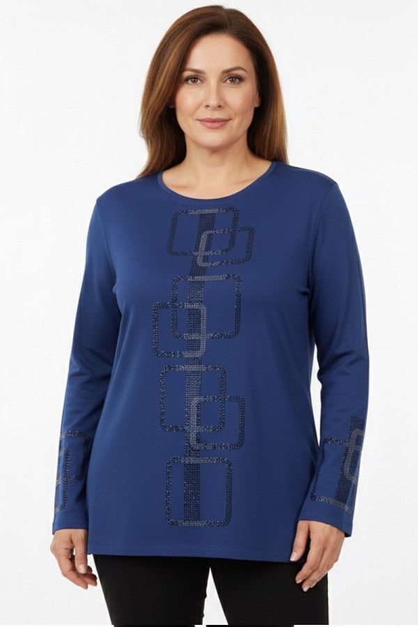 Edalı 151 Taşlı Penye Bluz  5014-1