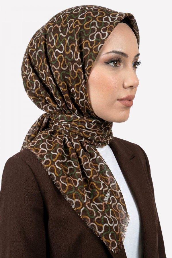 Desenli Flamlı Eşarp 6500-1