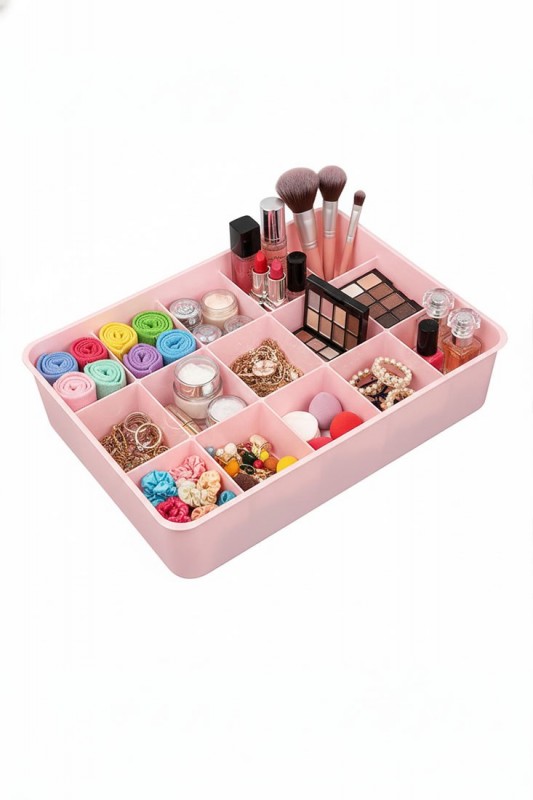 Timex Kapaklı 15 Bölmeli Organizer Pembe