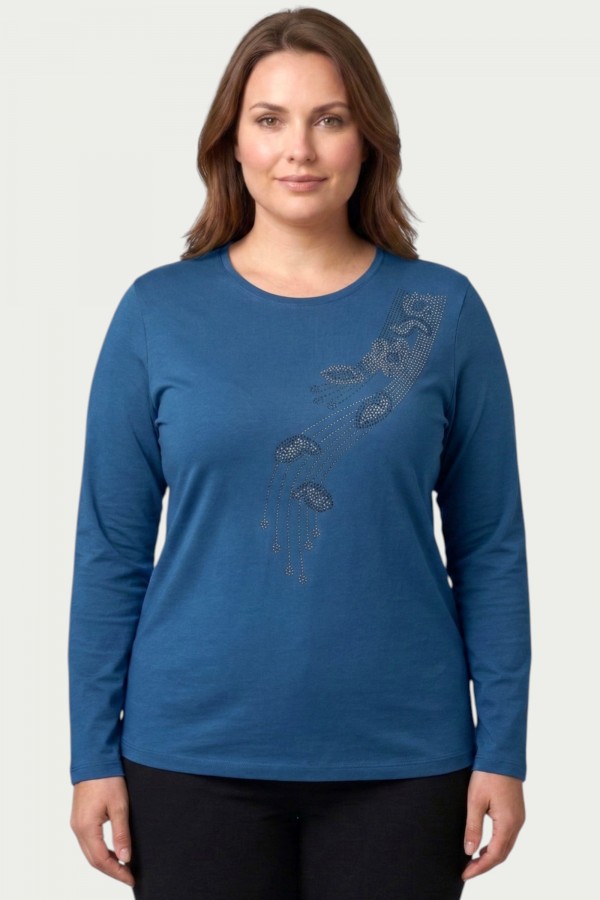 Erkan Taşlı Penye Bluz 5038-3