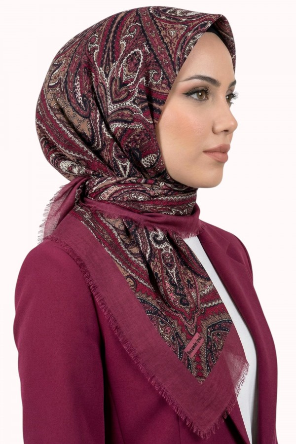 Desenli Flamlı Eşarp 6520-2