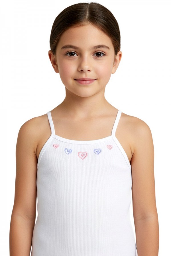 Tutku 0165 Kız Çocuk İp Askılı İşlemeli Atlet 8802-2