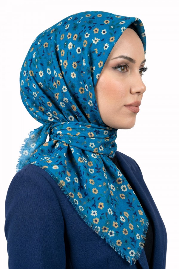 Desenli Flamlı Eşarp 6502-16