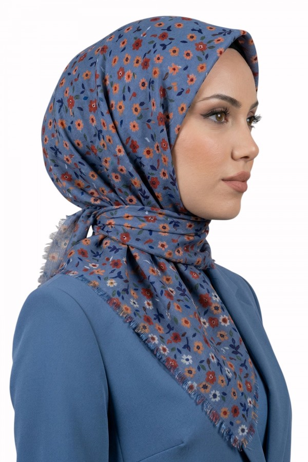 Desenli Flamlı Eşarp 6502-15