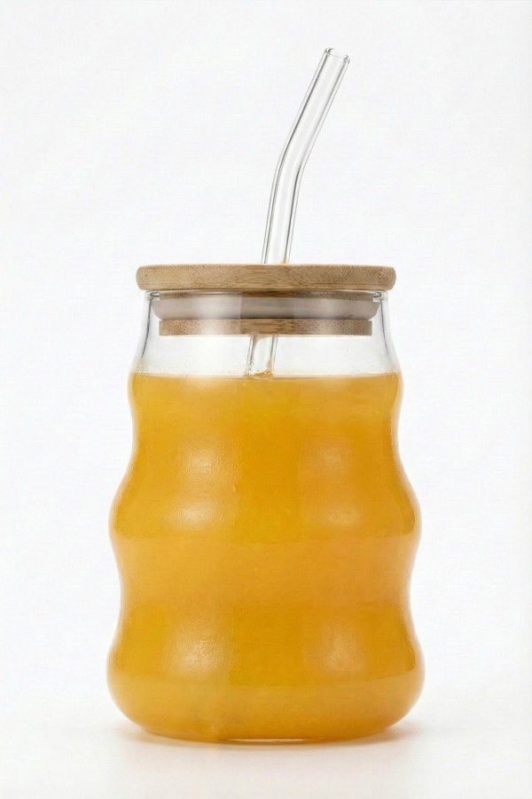 Carino Pisa Bambu Kapaklı Pipetli Bardak