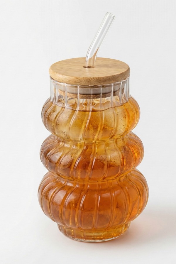 Carino Venedik Bambu Kapak Pipetli Bardak