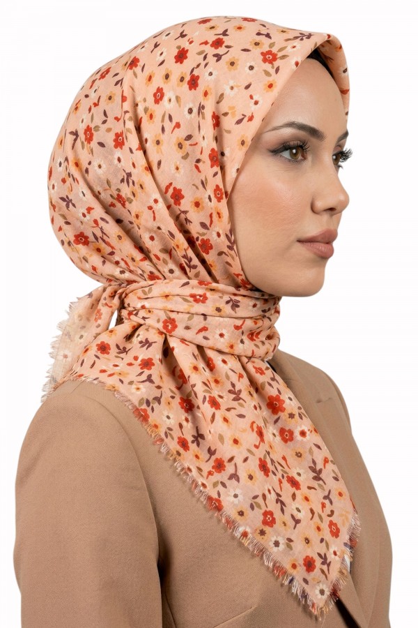 Desenli Flamlı Eşarp  6502-11