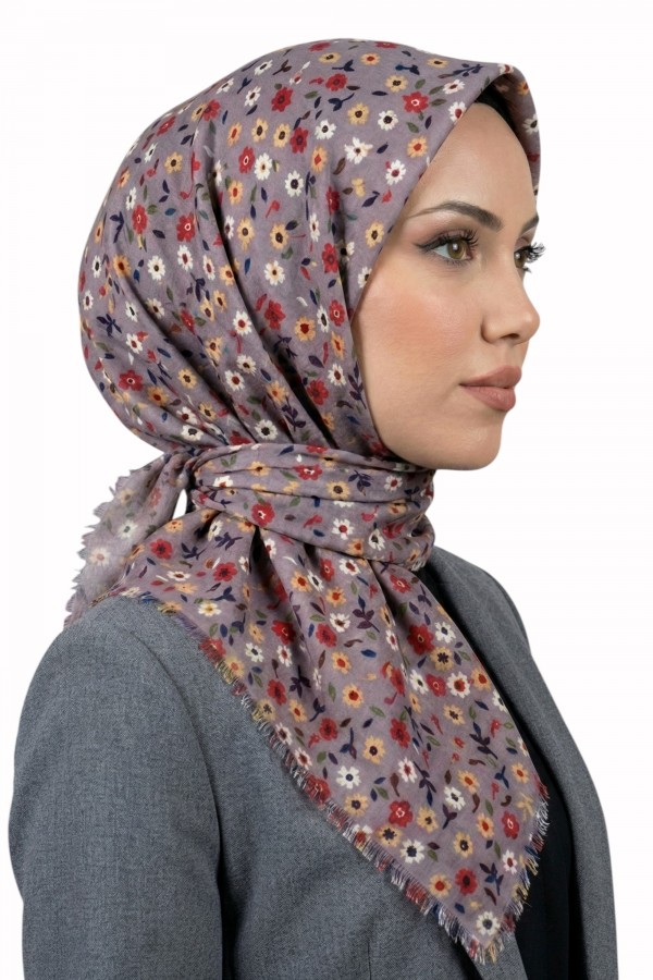 Desenli Flamlı Eşarp 6502-10