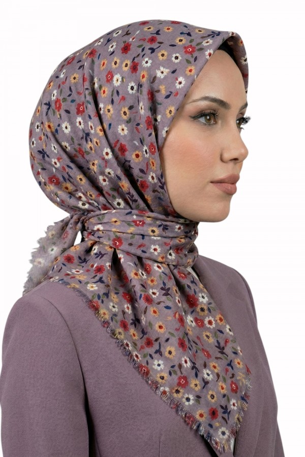 Desenli Flamlı Eşarp 6502-8