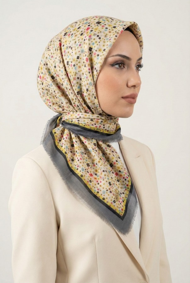 Desenli Flamlı Eşarp 6505-13