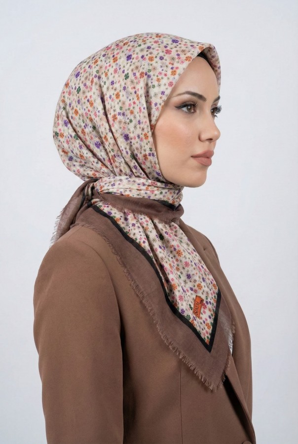 Desenli Flamlı Eşarp  6505-7