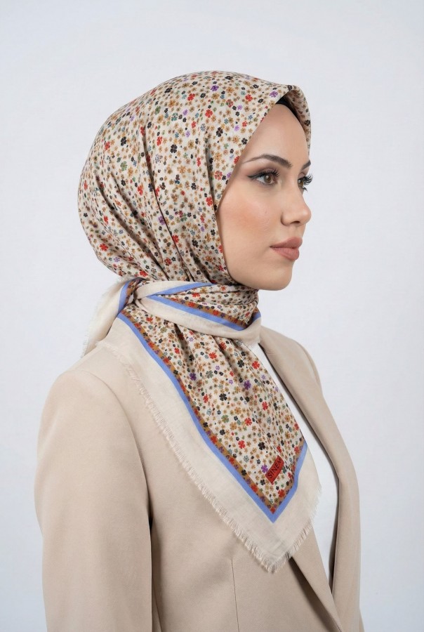 Desenli Flamlı Eşarp 6505-3