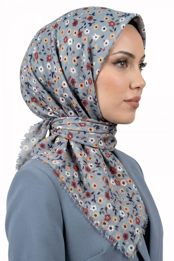 Desenli Flamlı Eşarp  6502-6