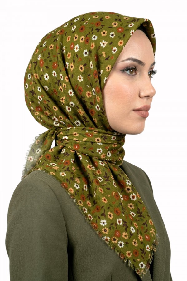 Desenli Flamlı Eşarp  6502-1