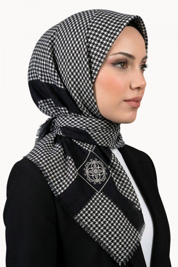 Desenli Flamlı Eşarp  6503-4