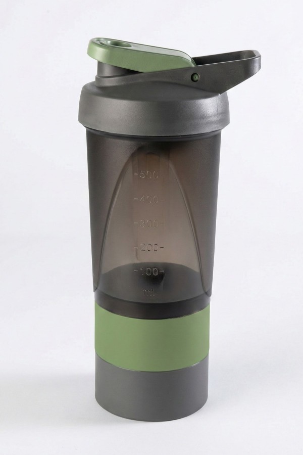 Herevin Üç Hazneli 500ml Shaker Suluk Yeşil